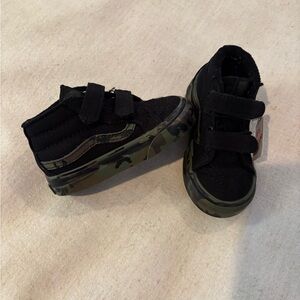 Vans Kids Black and Camouflage Sneakers